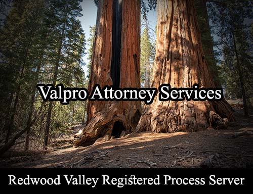 Redwood Valley California Registered Process Server